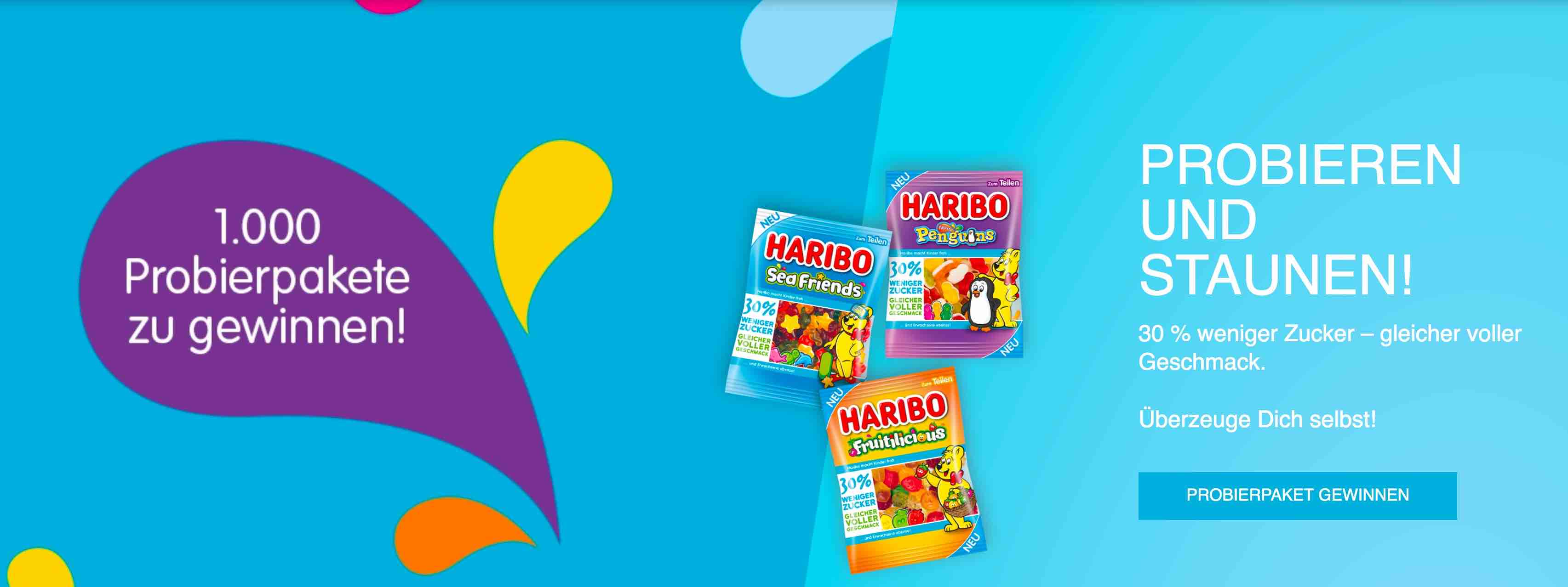 Haribo Gewinnspiel / Gewinne eines aus 1000 Probierpaketen