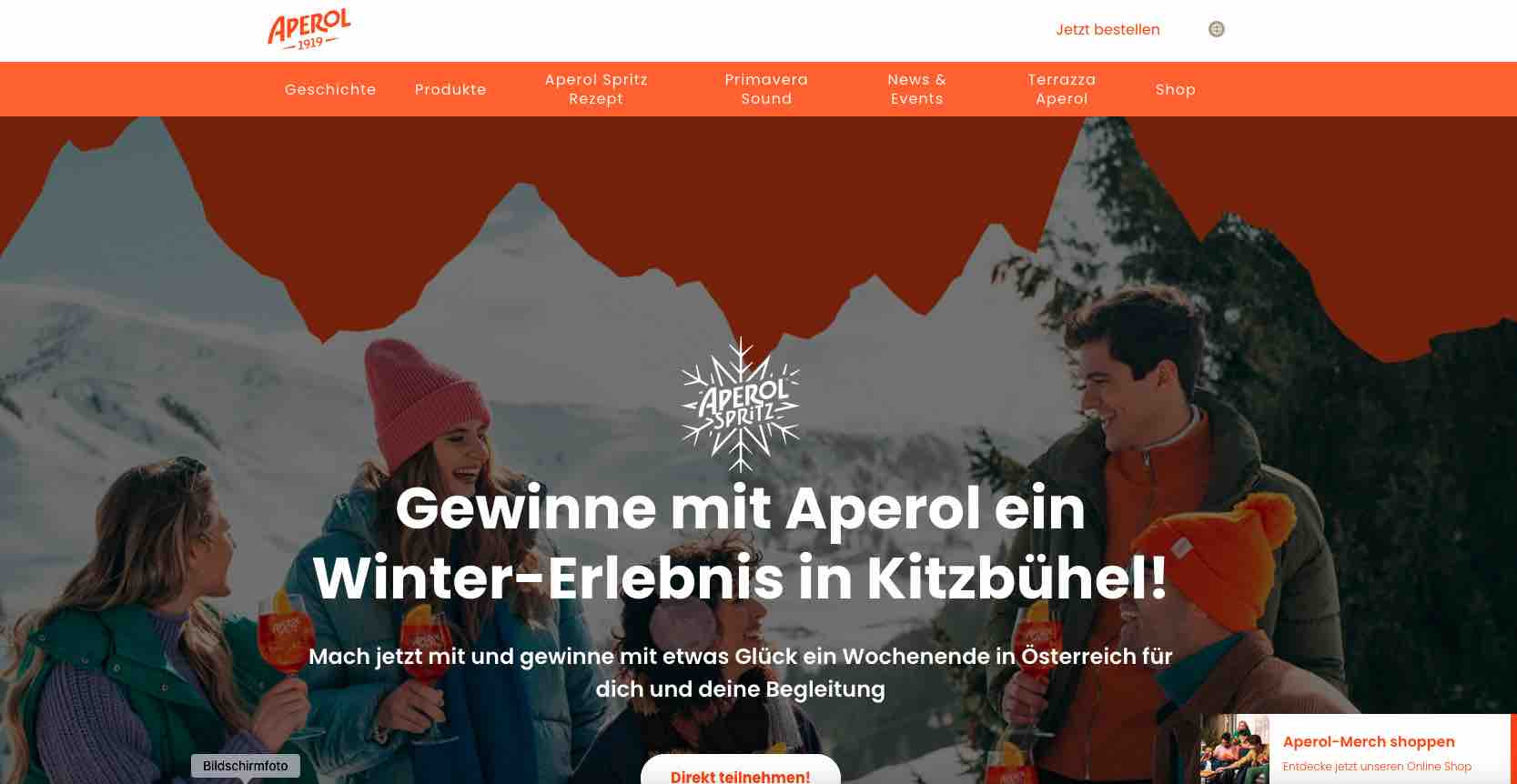 aperol winter erlebnis gewinnspiel